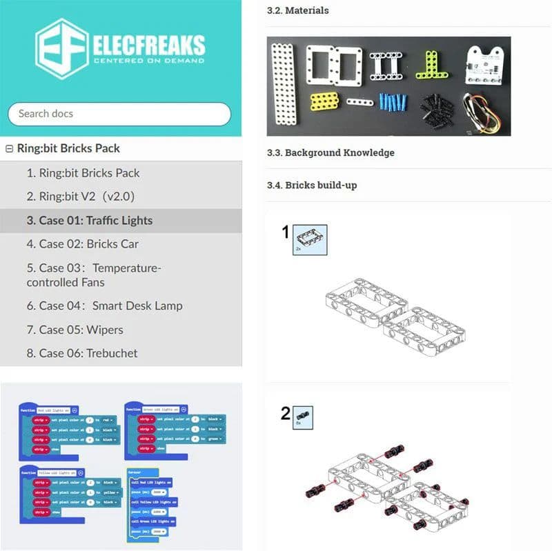 ELECFREAKS online wiki tutorial showing step-by-step project instructions
