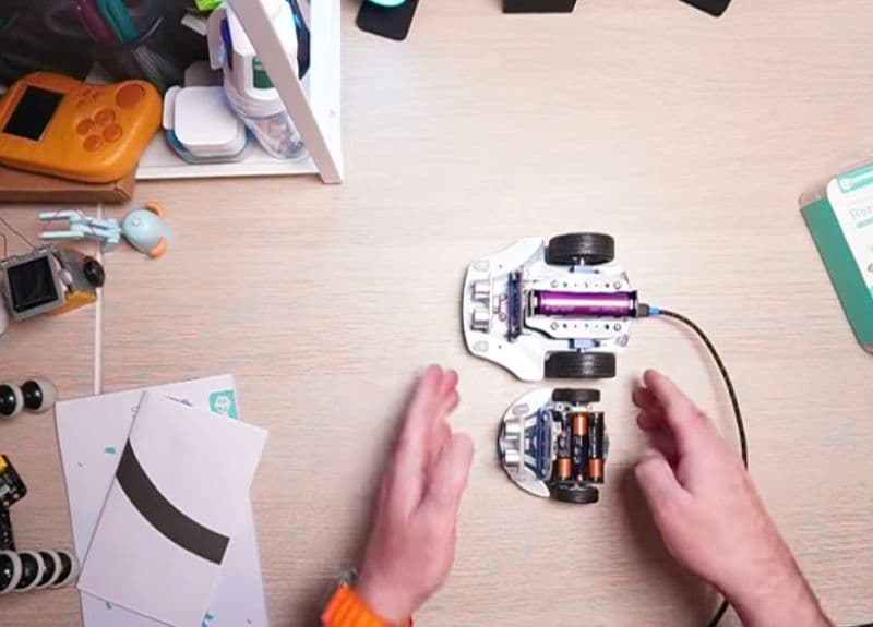 Side-by-side comparison of the original Cutebot and the upgraded Cutebot Pro