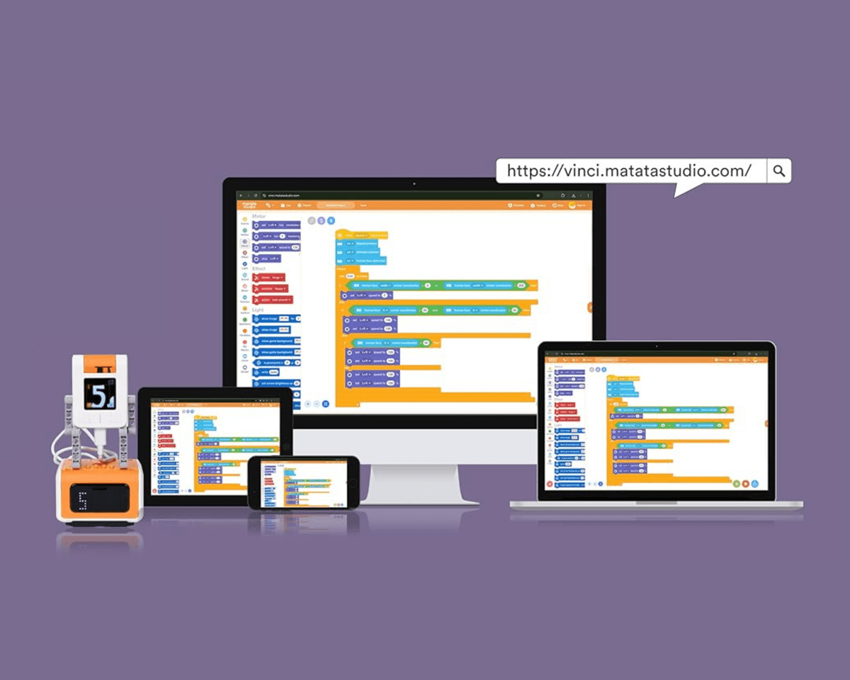 Graphical block-based programming interface for the MatataStudio AI Vision Kit