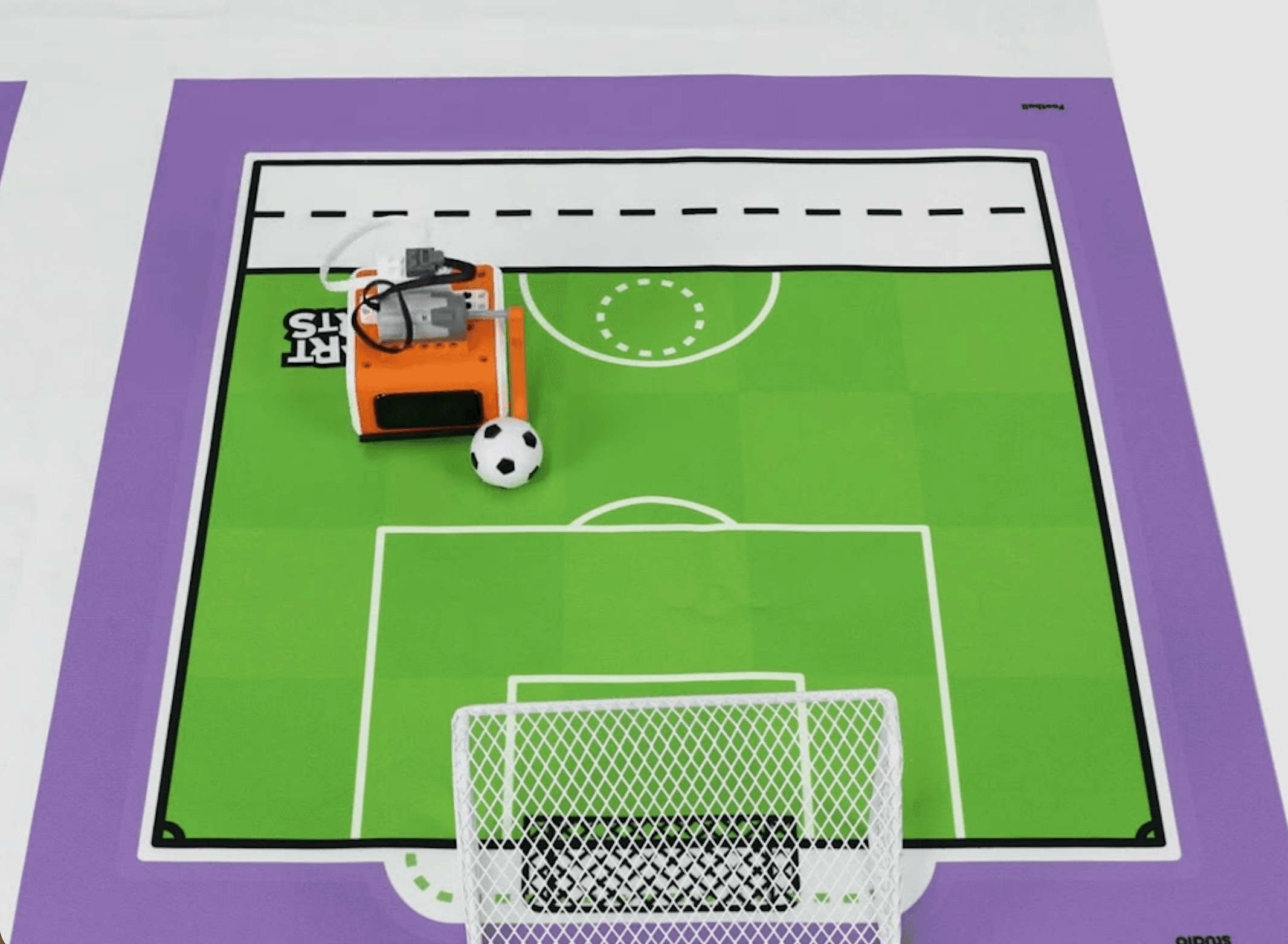 VinciBot playing soccer with a small ball