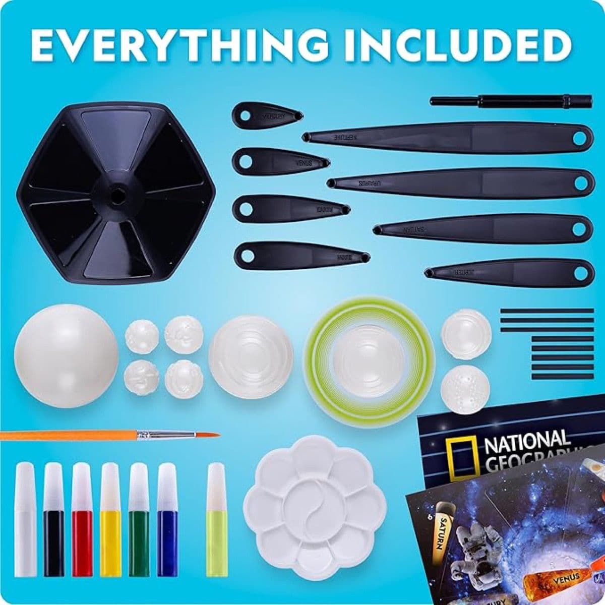 National Geographic Solar System Activity Kit contents laid out